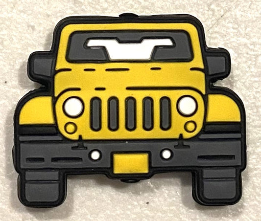 Silicone Focal Bead - Jeep - Yellow - #FB009