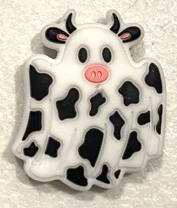 Silicone Focal Bead BOOO Cow Black #FB010