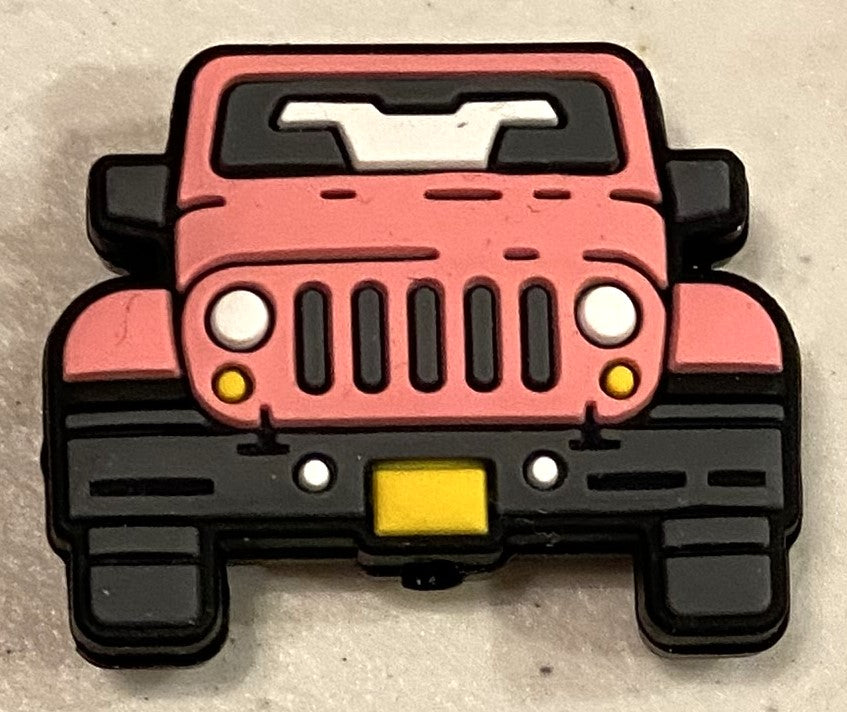 Silicone Focal Bead - Jeep - Pink - #FB016