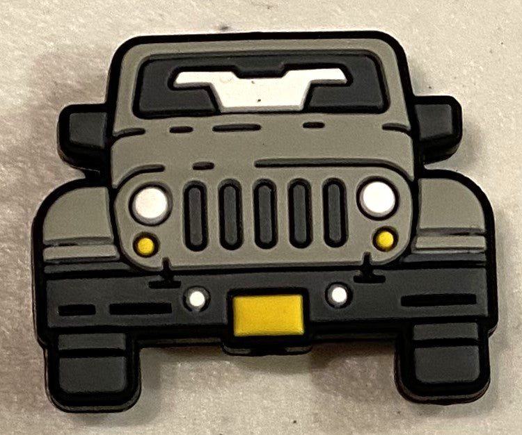 Silicone Focal Bead - Jeep - Gray - #FB017