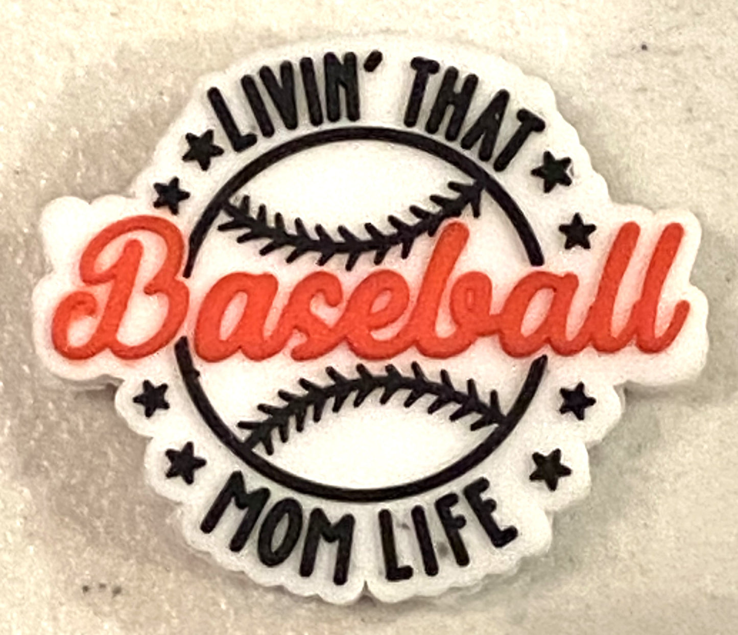 Silicone Focal Bead - Living That Baseball Mom Life - #FB023