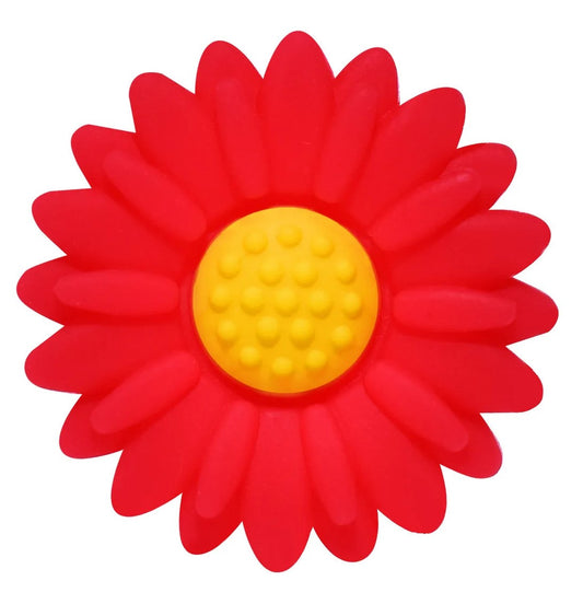 Silicone Focal Bead - Flower - Red/Yellow - #FB048