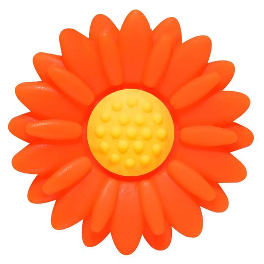 Silicone Focal Bead - Flower - Orange/Yellow - #FB050