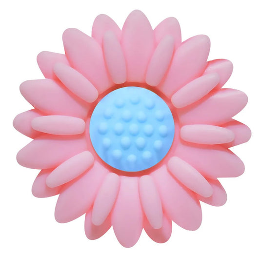 Silicone Focal Bead - Flower - Pastel Pink/Blue - #FB055