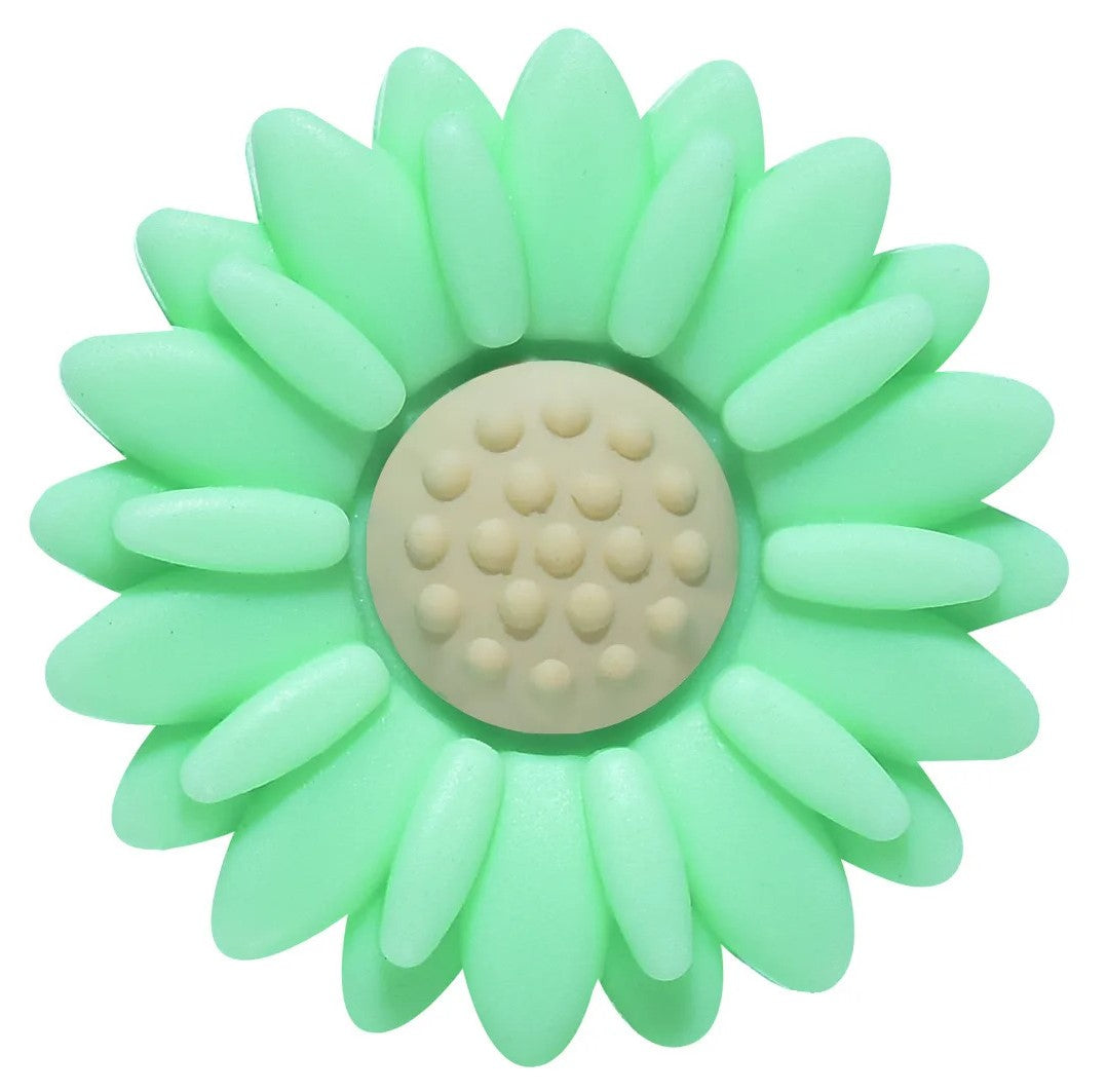 Silicone Focal Bead - Flower - Green/Yellow - #FB057