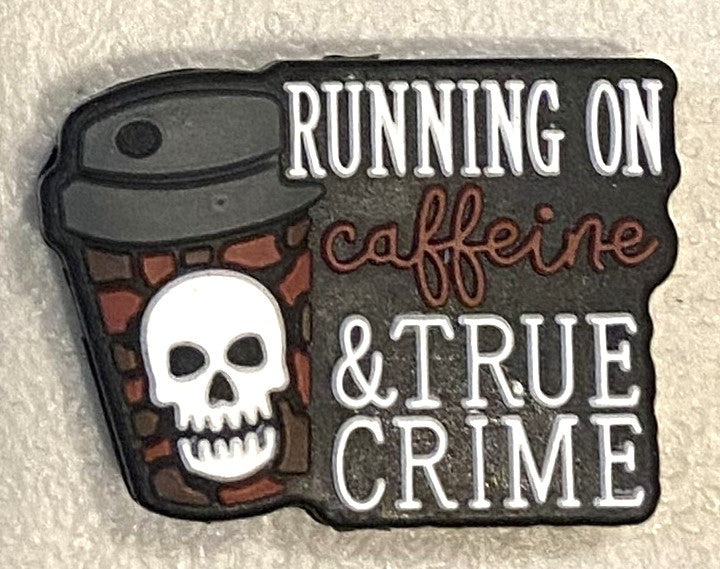 Silicone Focal Bead - Running on Coffee & True Crime - #FB094