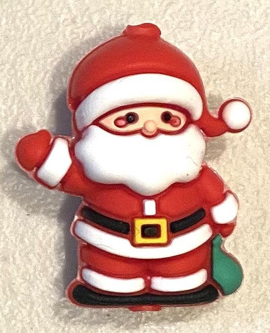 Silicone Focal Bead - 3D Santa - #FB098