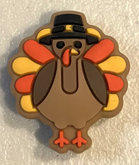 Silicone Focal Bead - Turkey with Hat - #FB100