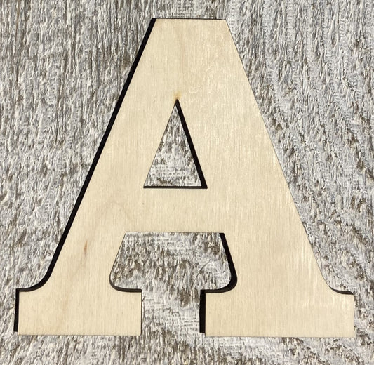 Unfinished 1/4" Plywood Letter - 14" Tall - A-Z - Font #01