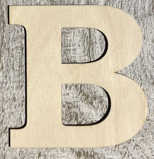 Unfinished 1/4" Plywood Letter B Font #01