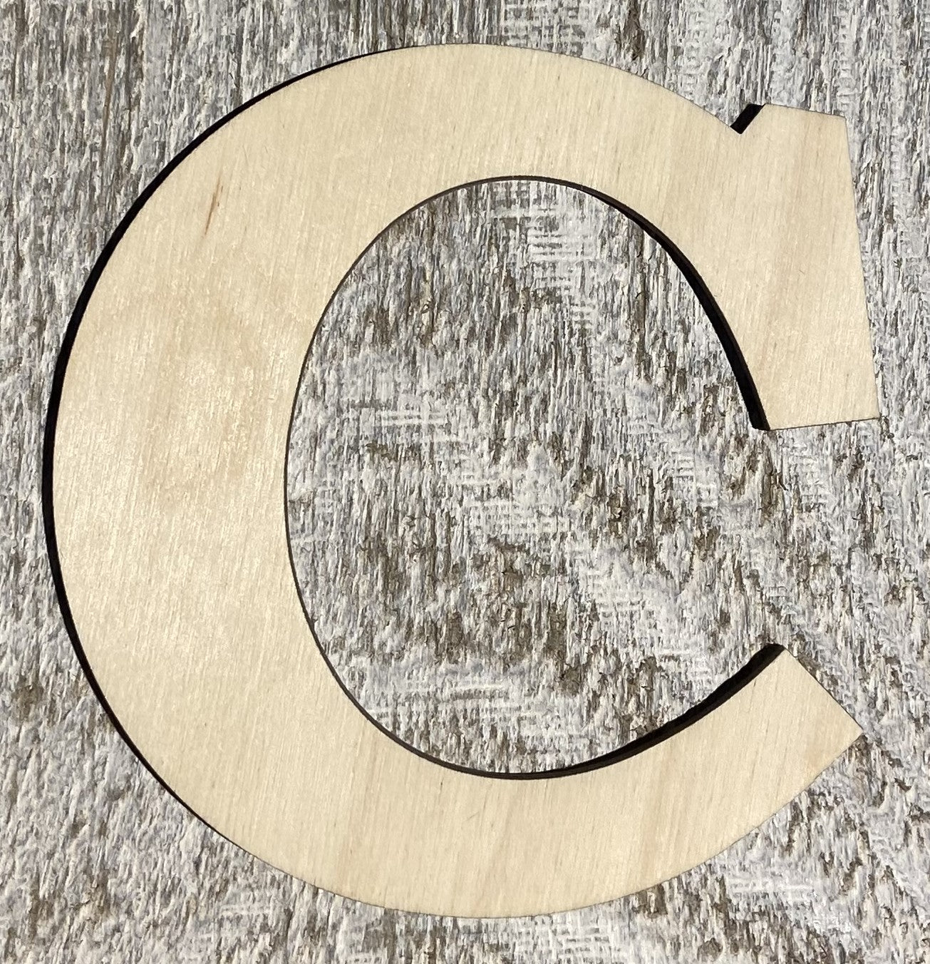 Unfinished 1/4" Plywood Letter C Font #01