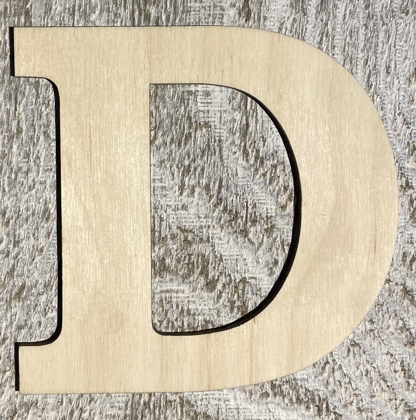 Unfinished 1/4" Plywood Letter D Font #01