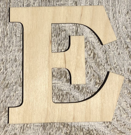 Unfinished 1/4" Plywood Letter E Font #01