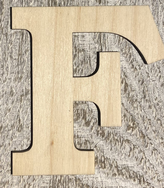 Unfinished 1/4" Plywood Letter F Font #01