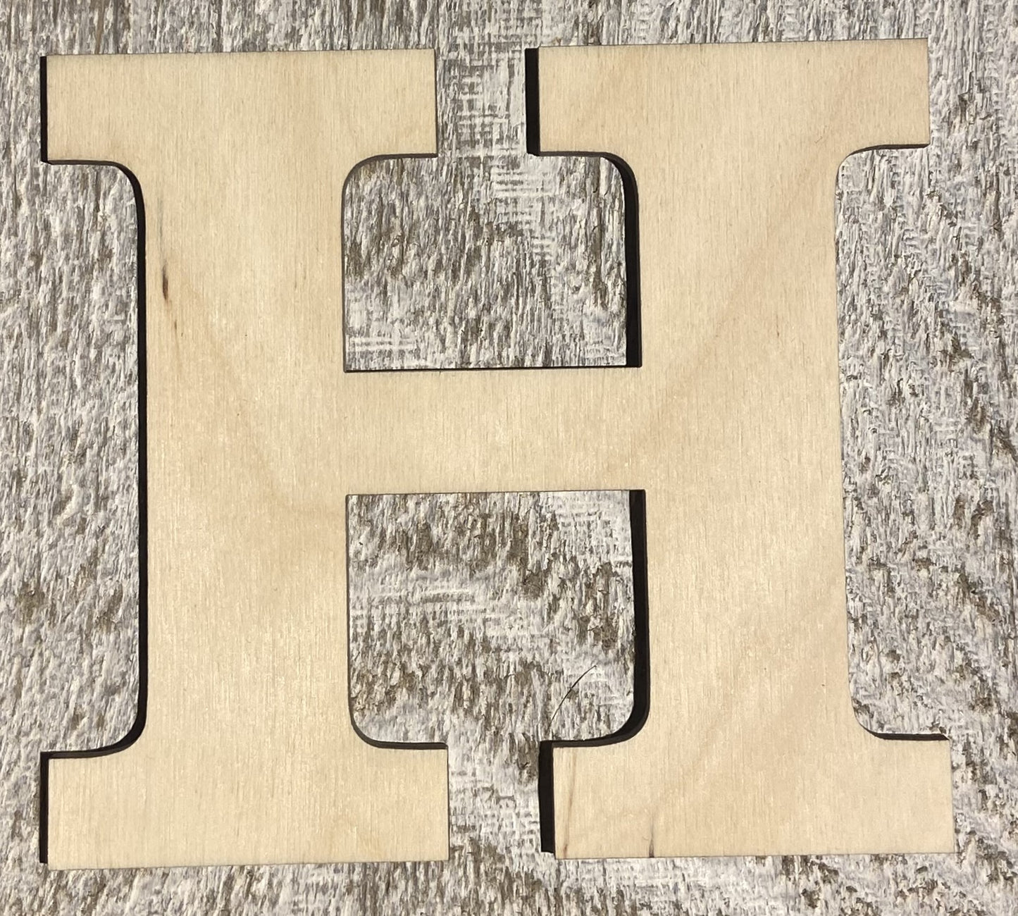 Unfinished 1/4" Plywood Letter H Font #01