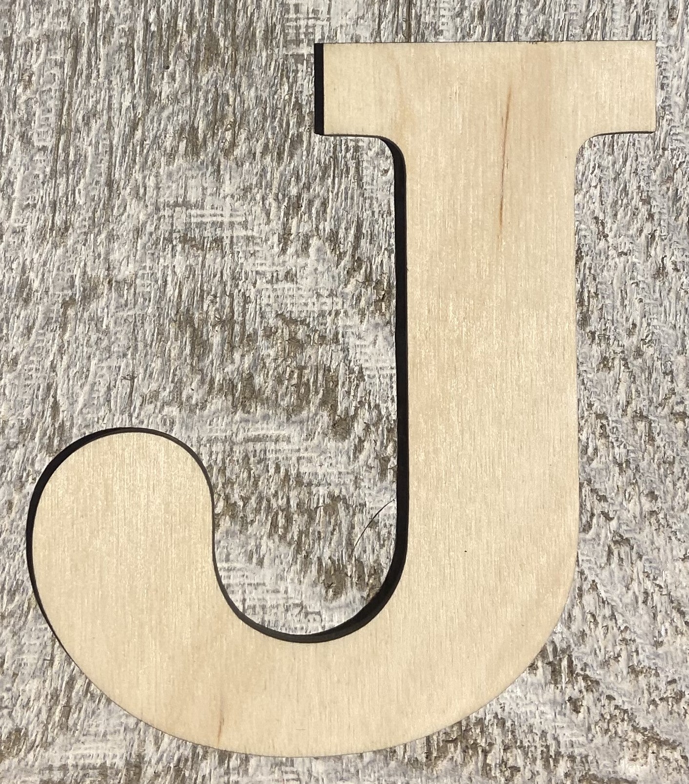 Unfinished 1/4" Plywood Letter J Font #01