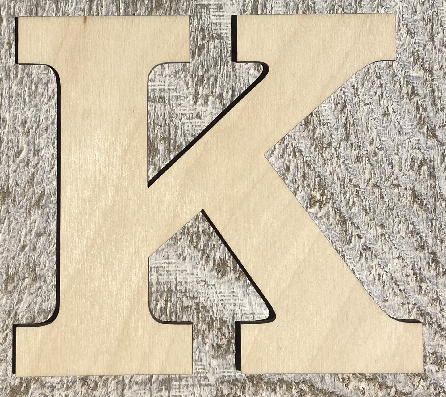 Unfinished 1/4" Plywood Letter K Font #01