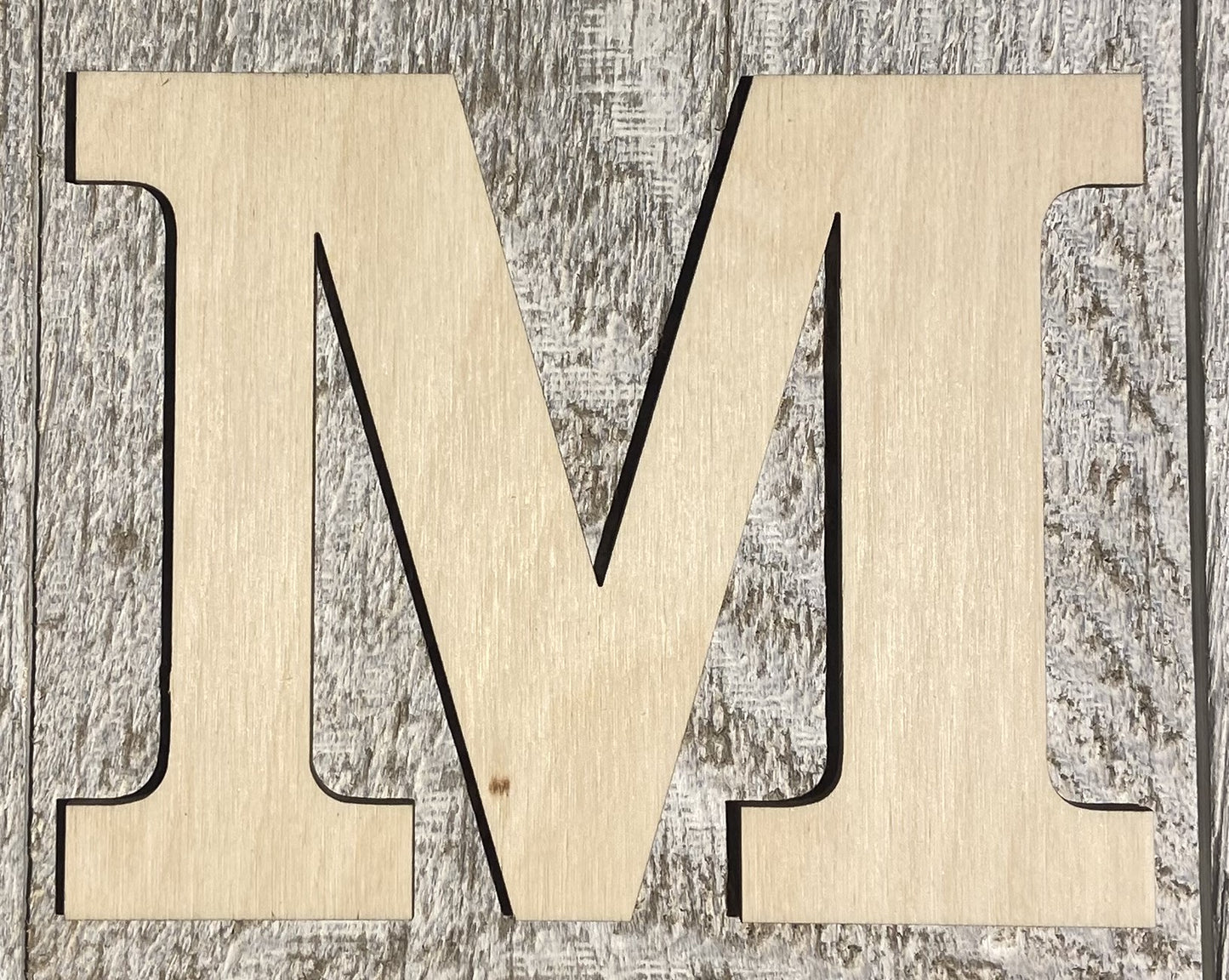 Unfinished 1/4" Plywood Letter M Font #01