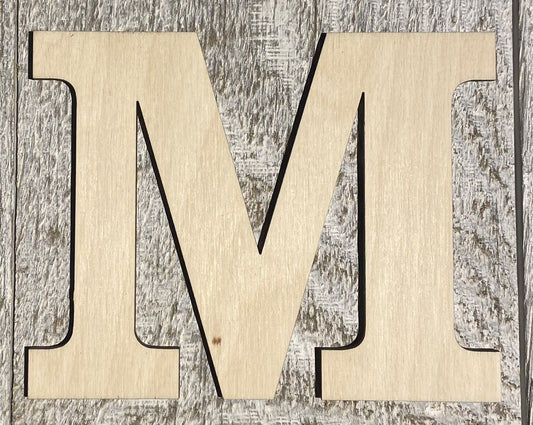 Unfinished 1/4" Plywood Letter M Font #01