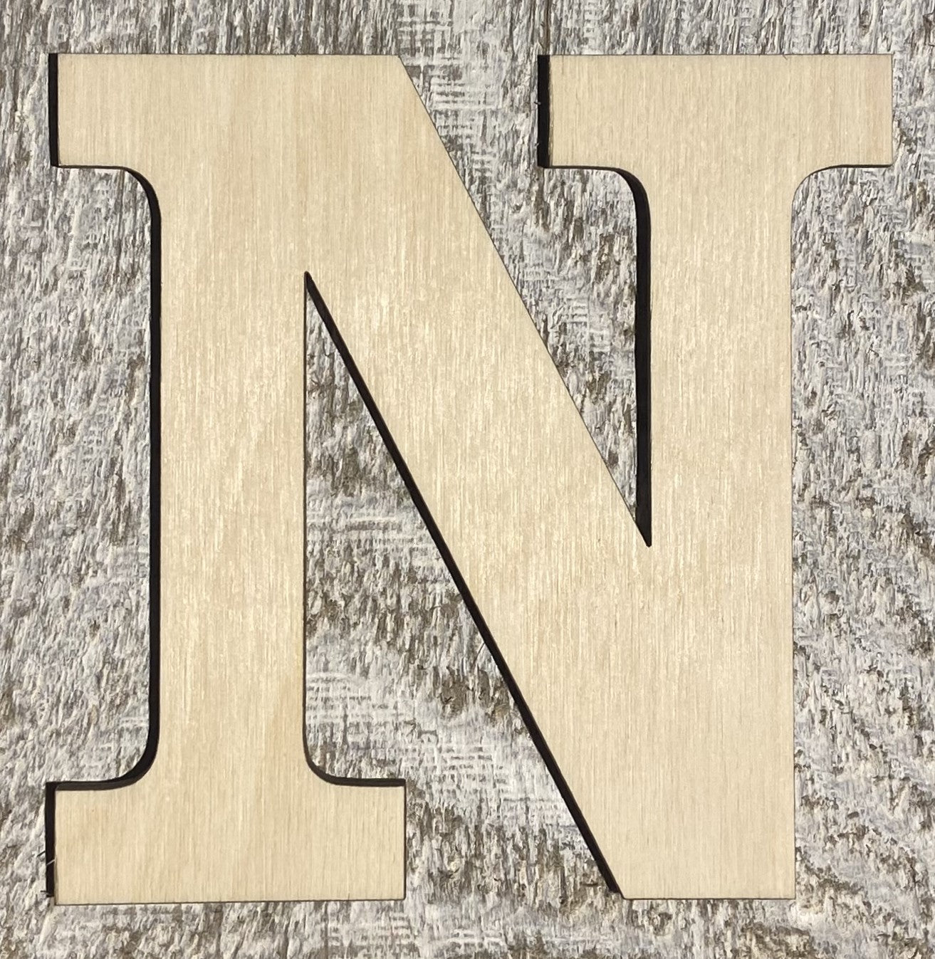 Unfinished 1/4" Plywood Letter N Font #01