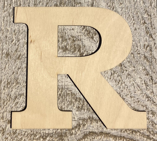 Unfinished 1/4" Plywood Letter R Font #01