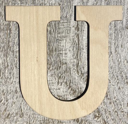 Unfinished 1/4" Plywood Letter U Font #01