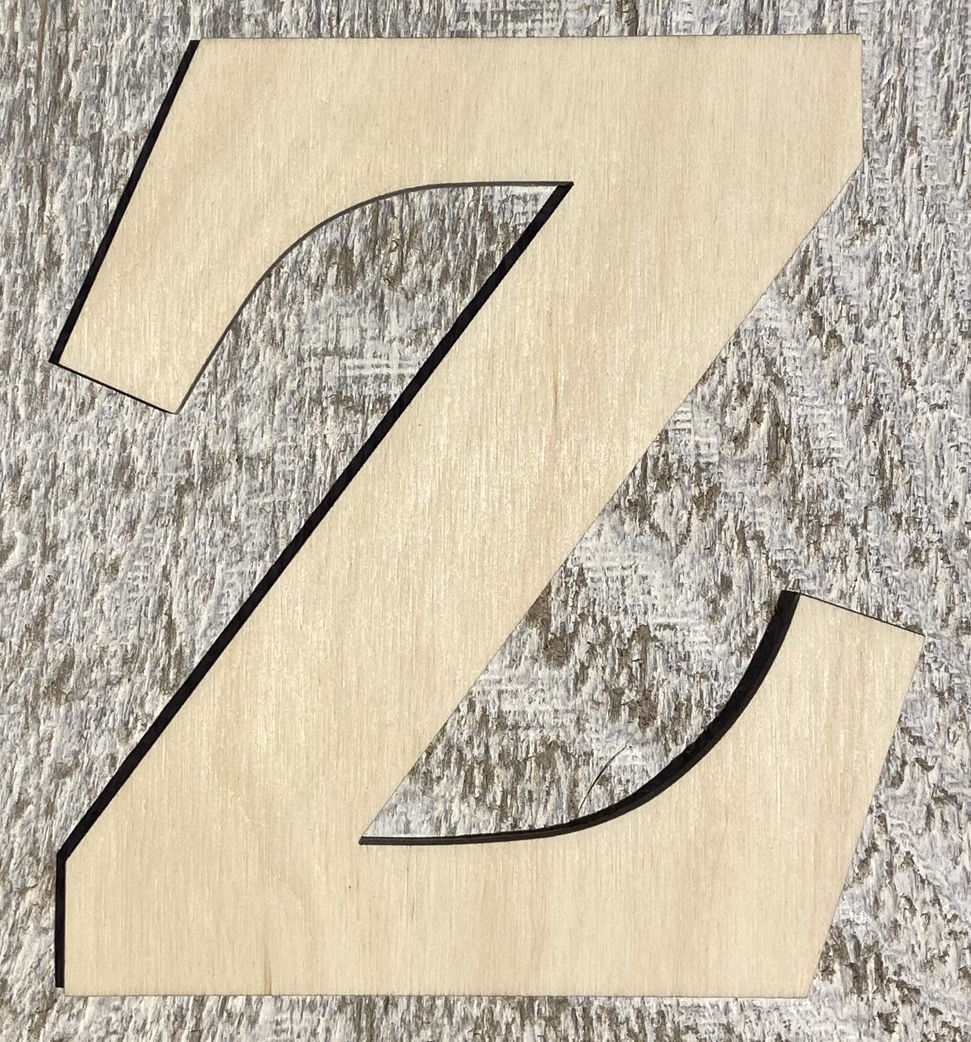 Unfinished 1/4" Plywood Letter Z Font #01