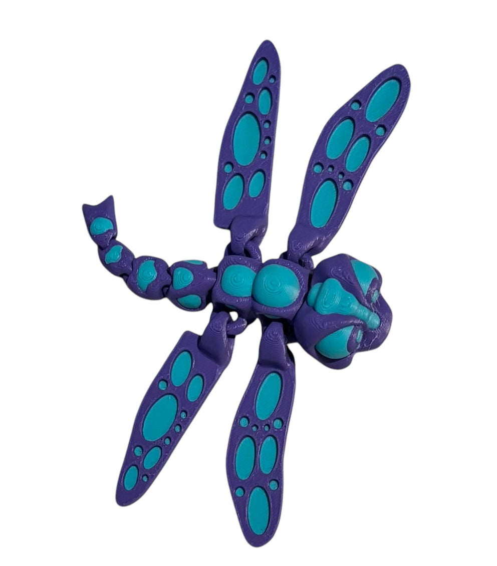 3D printed 5" Dragonfly - Purple / Turquoise