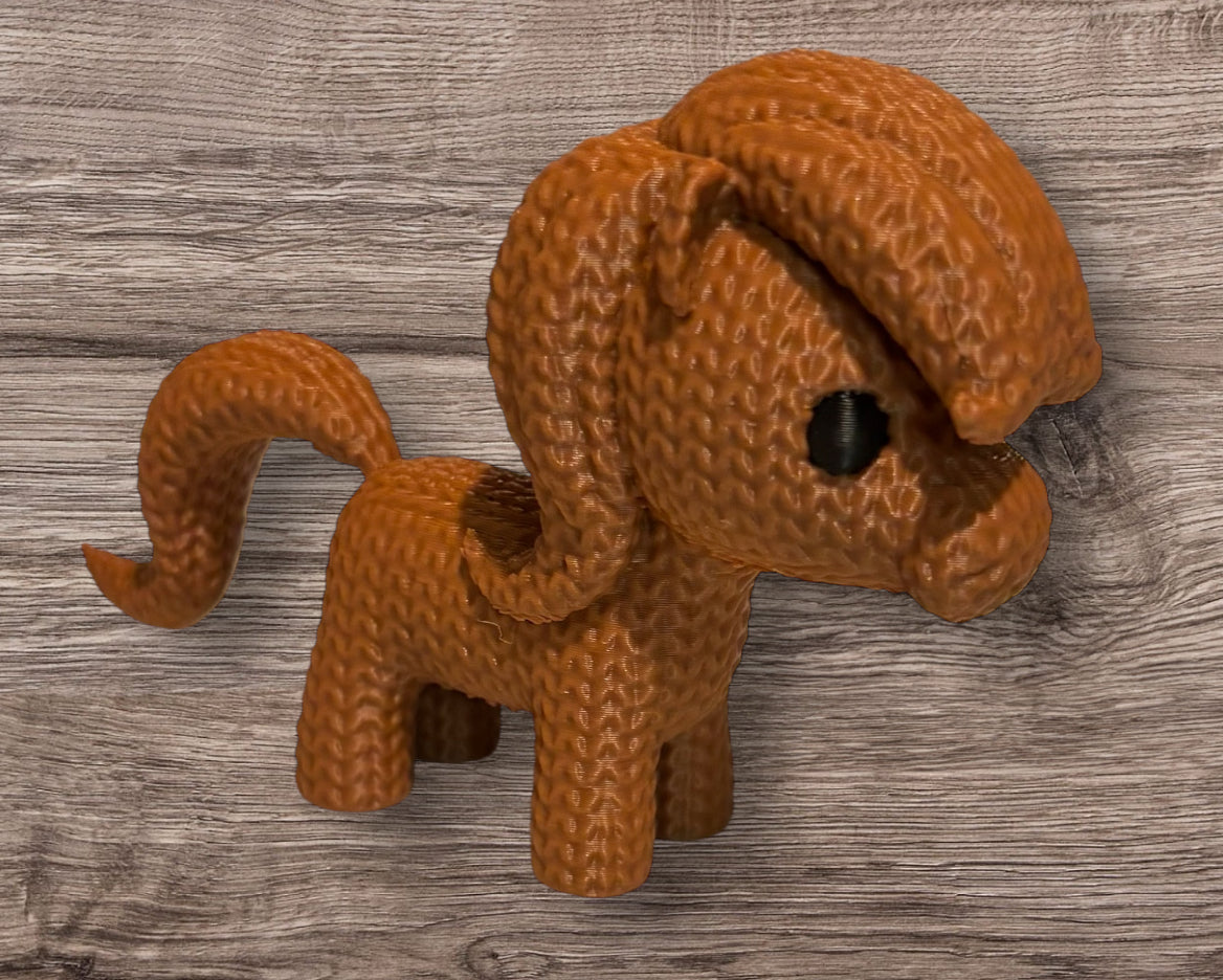 3D printed 4" Knitted Horse Brown / Black
