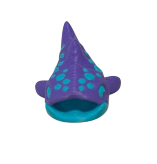 3D printed 2" Mini Whale Shark - Purple / Turquoise