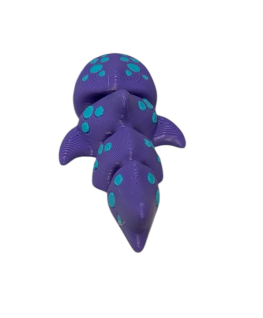 3D printed 2" Mini Whale Shark - Purple / Turquoise