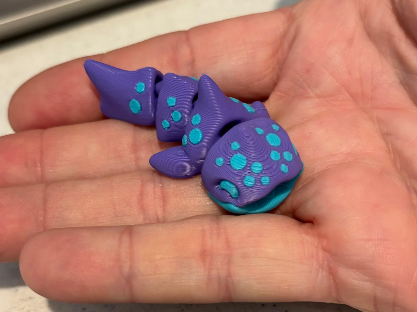 3D printed 2" Mini Whale Shark - Purple / Turquoise