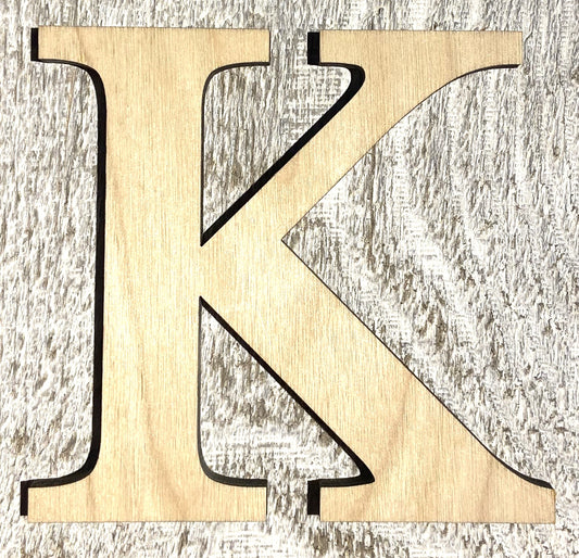 Unfinished 1/4" Plywood Greek Letter Kappa