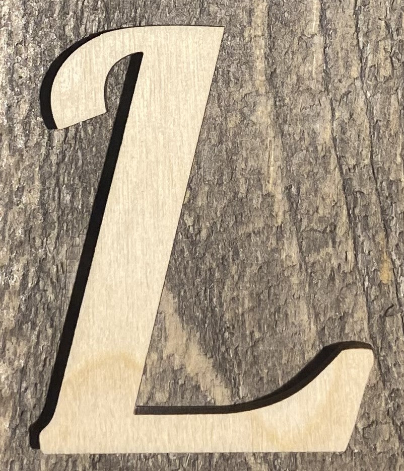 Unfinished 1/8" Plywood Letter - 2" Tall - A-Z - Font #03