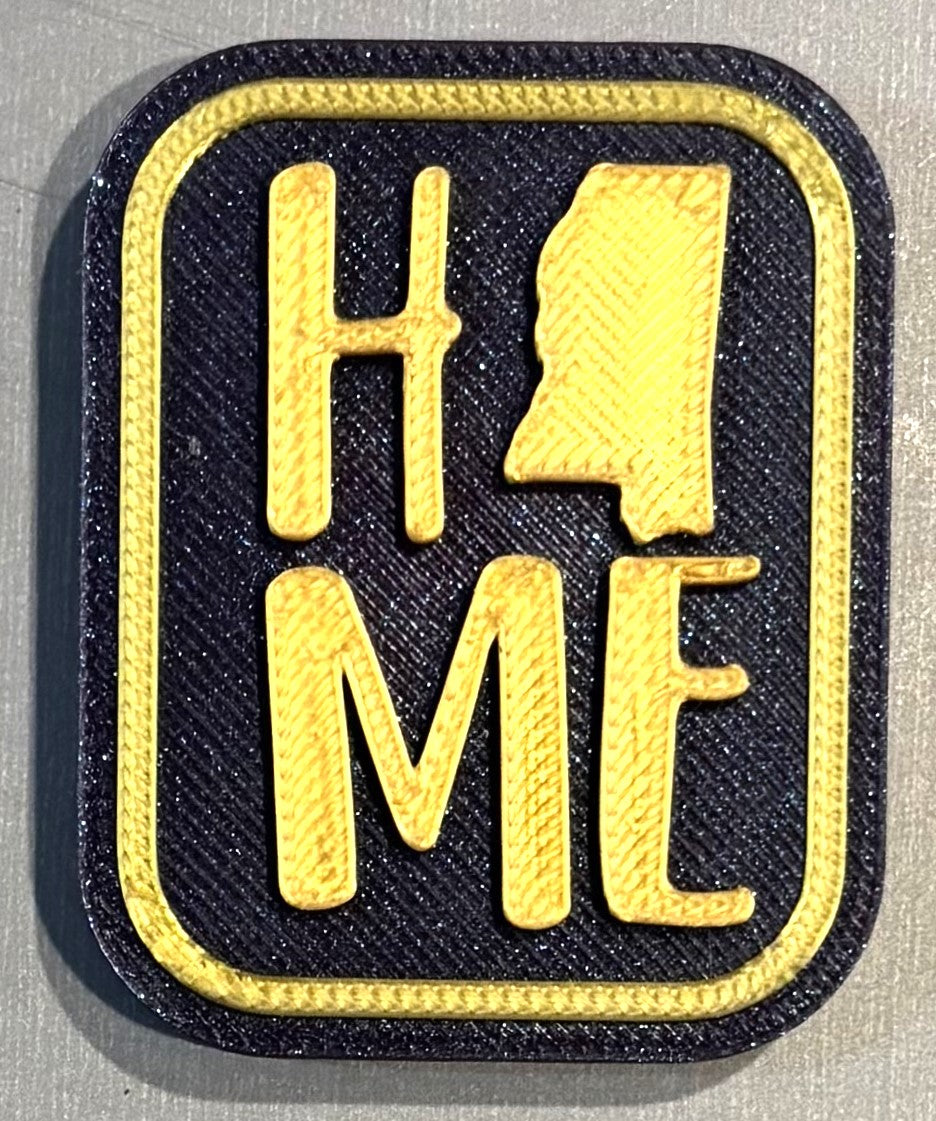 Mississippi Home Magnet 1.9" x 1.6" Gold over Black
