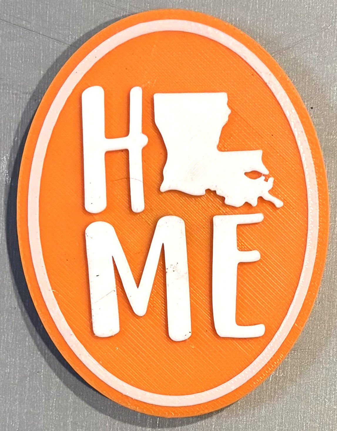 2.9" x 2.2" Magnet - Louisiana Home White over Orange