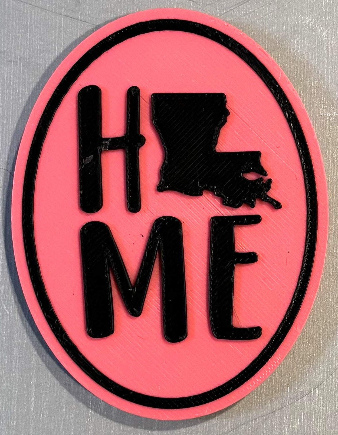 2.9" x 2.2" Magnet - Louisiana Home Black over Pink