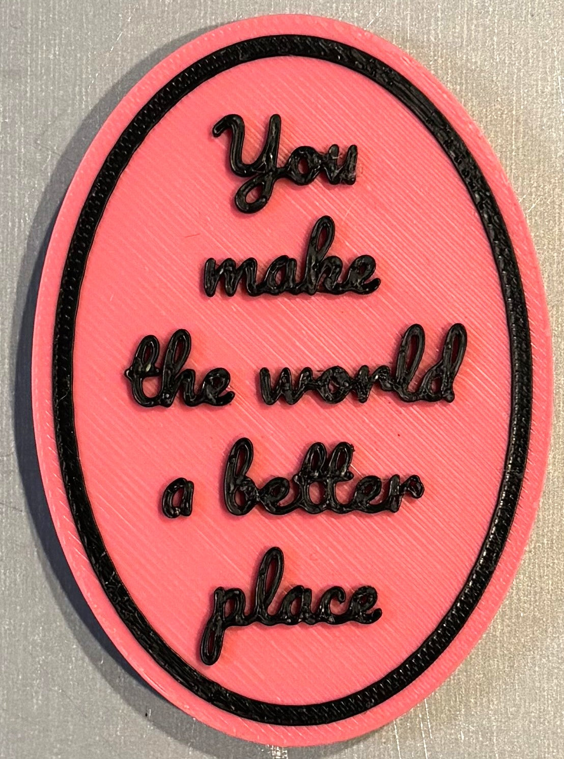 2.7" x 1.9" Magnet - Better Place - Black over Pink