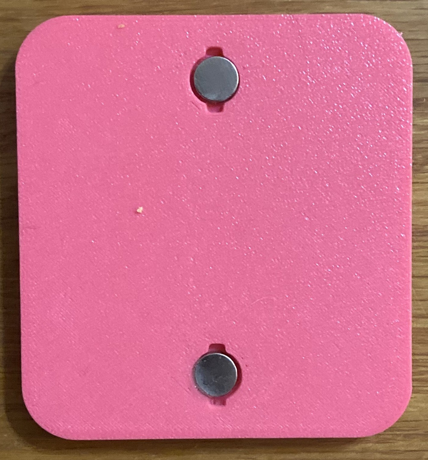 Fridge Magnet - 3" x 2.77" - As For Me and My House - White over Pink