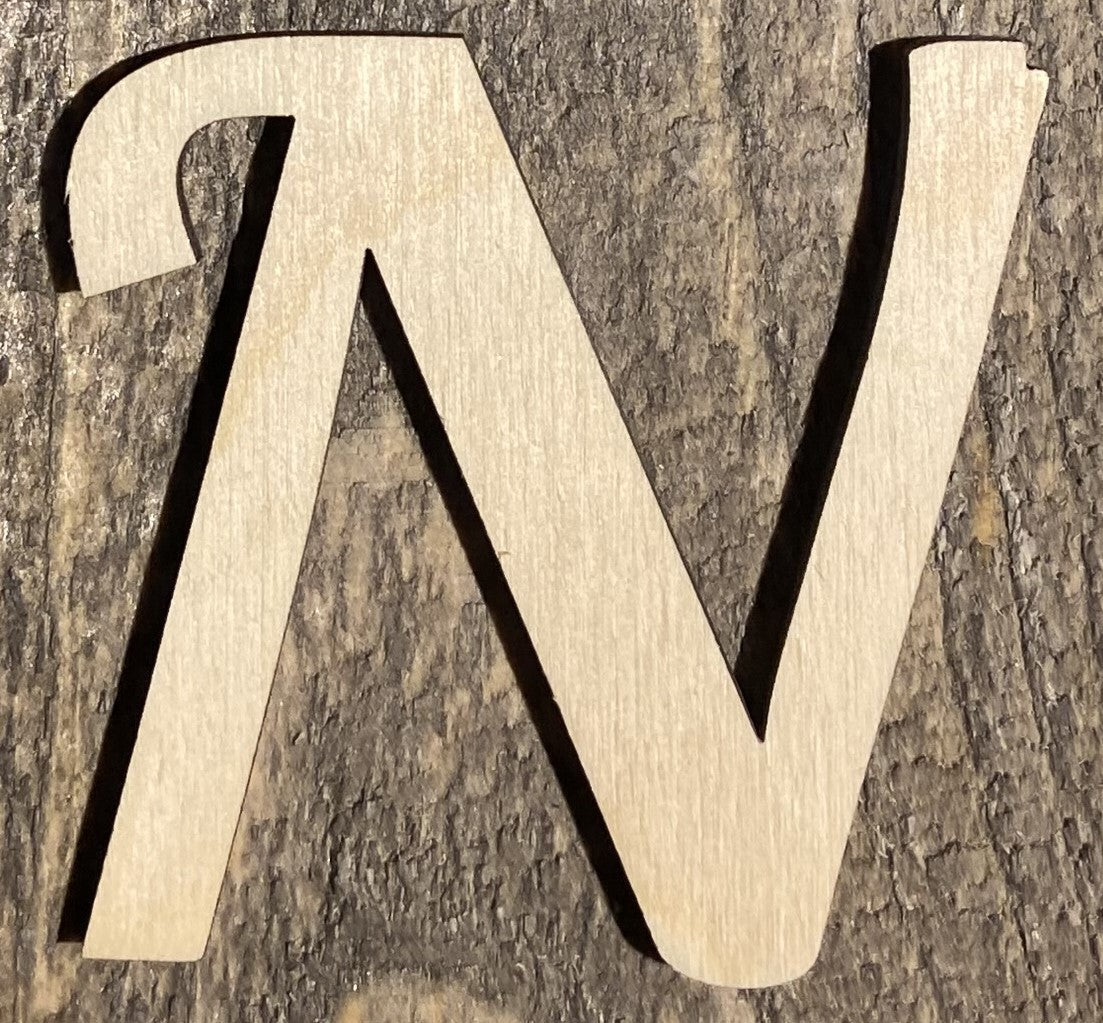 Unfinished 1/8" Plywood Letter - 2" Tall - A-Z - Font #03