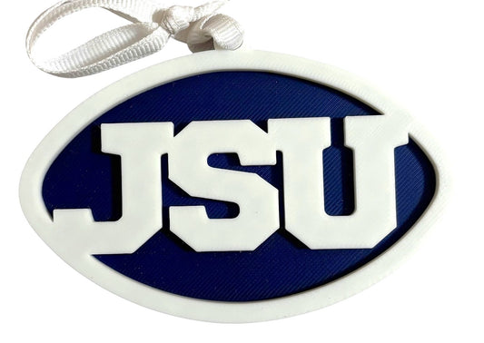 3D Printed 4" Ornament - JSU - White over Navy