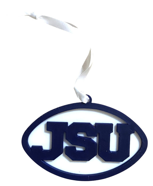 3D Printed 4" Ornament - JSU - Navy over White
