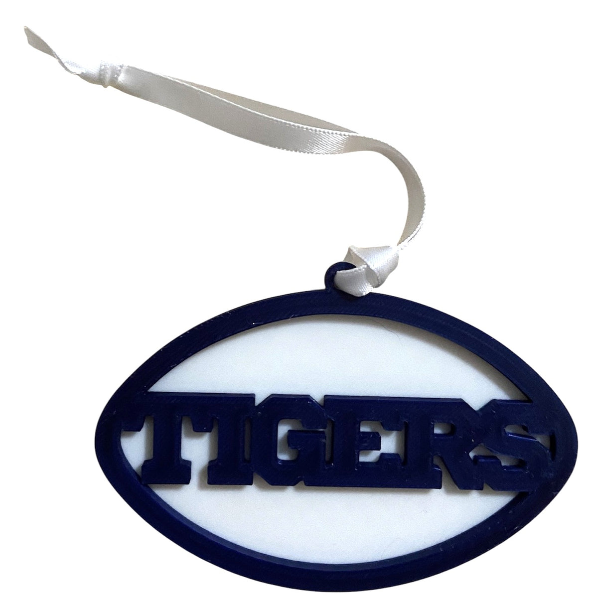 3D Printed 4" Ornament - Tigers - Navy over White