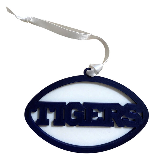 3D Printed 4" Ornament - Tigers - Navy over White