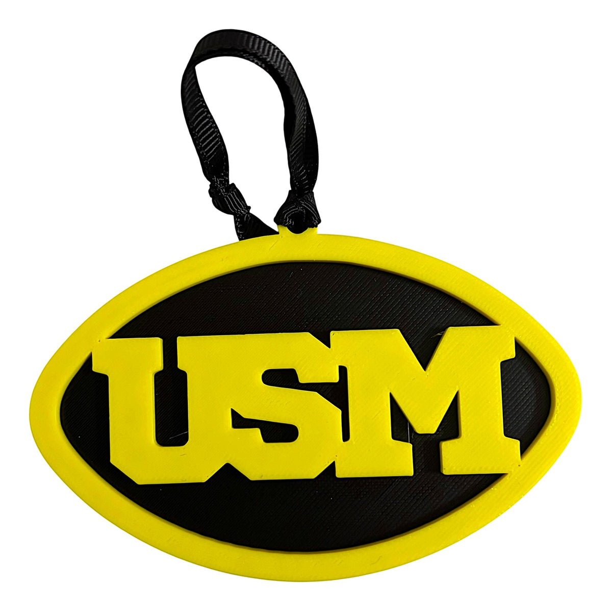 3D Printed 4" Ornament - USM - Yellow over Black
