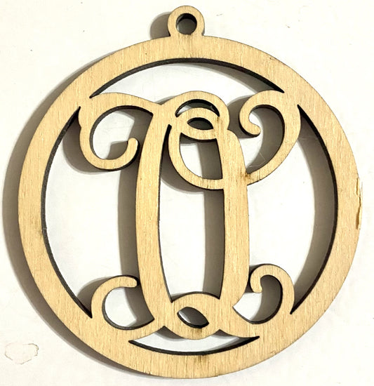 Ready to Paint Shape - 1/8" Birch - Monogram Ornament "O" S130