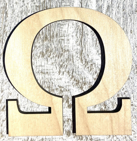 Unfinished 1/4" Plywood Greek Letter Omega