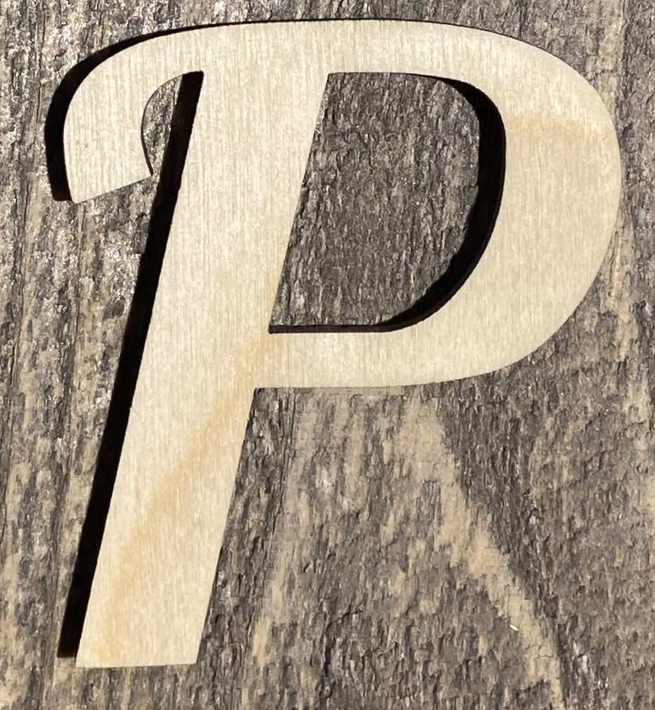 Unfinished 1/8" Plywood Letter - 2" Tall - A-Z - Font #03