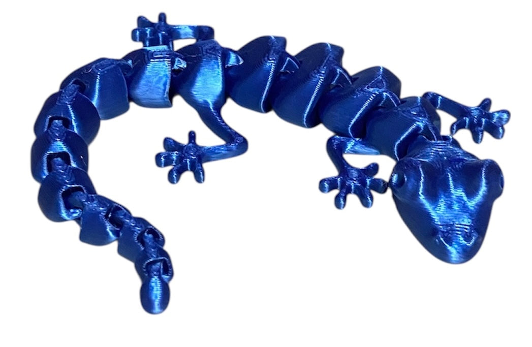 7" Articulated Lizard - Blue Silk