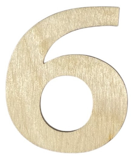 Unfinished 1/8" Plywood Letter / Numbers - 6" Tall - Font #01